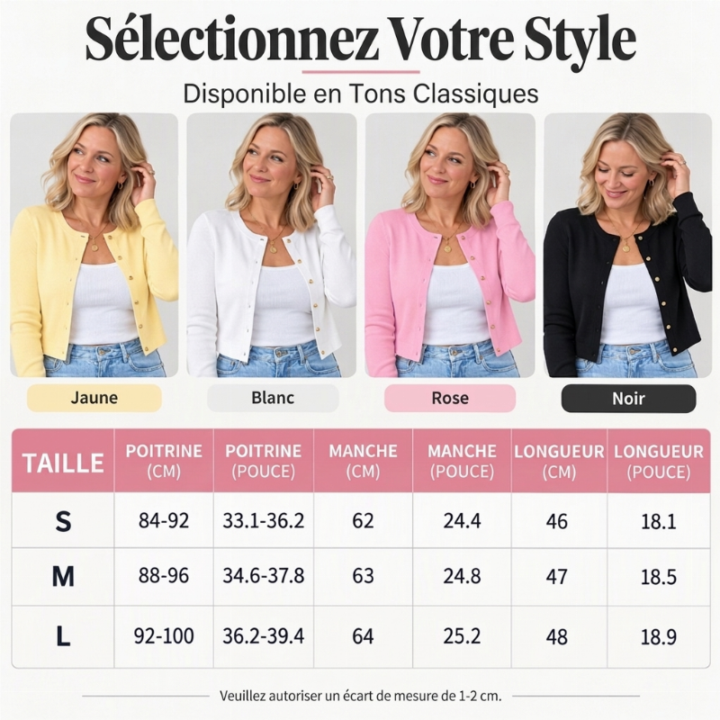 👜 -50 % sur toute la mode femme ! ✨Cardigan en maille à boutons pour femme, manches longues