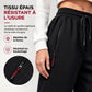 Pantalon de jogging d'hiver pour femme, doublure en polaire, avec poches à fermeture éclair