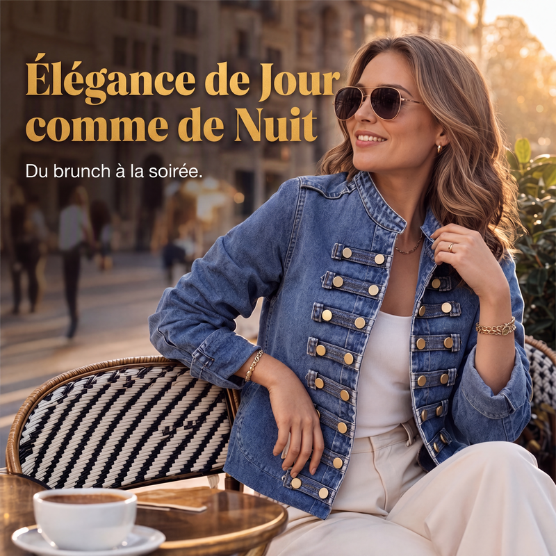 👜 -50 % sur toute la mode femme ! ✨Veste en jean vintage femme à boutons symétriques