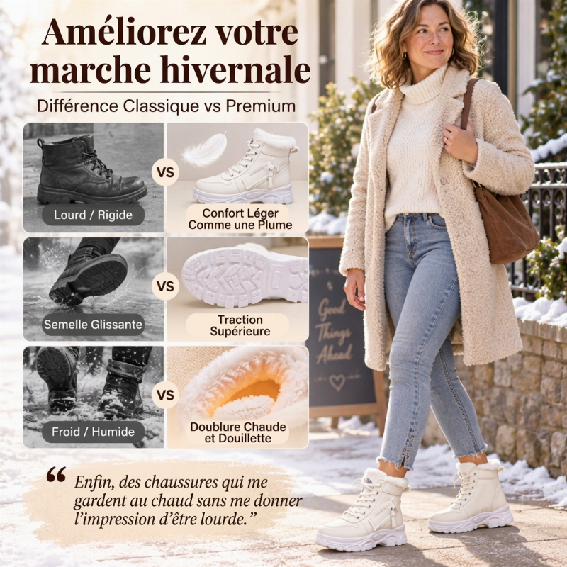 👜 -50 % sur toute la mode femme ! ✨Bottines d'hiver chaudes pour femmes, doublure en peluche