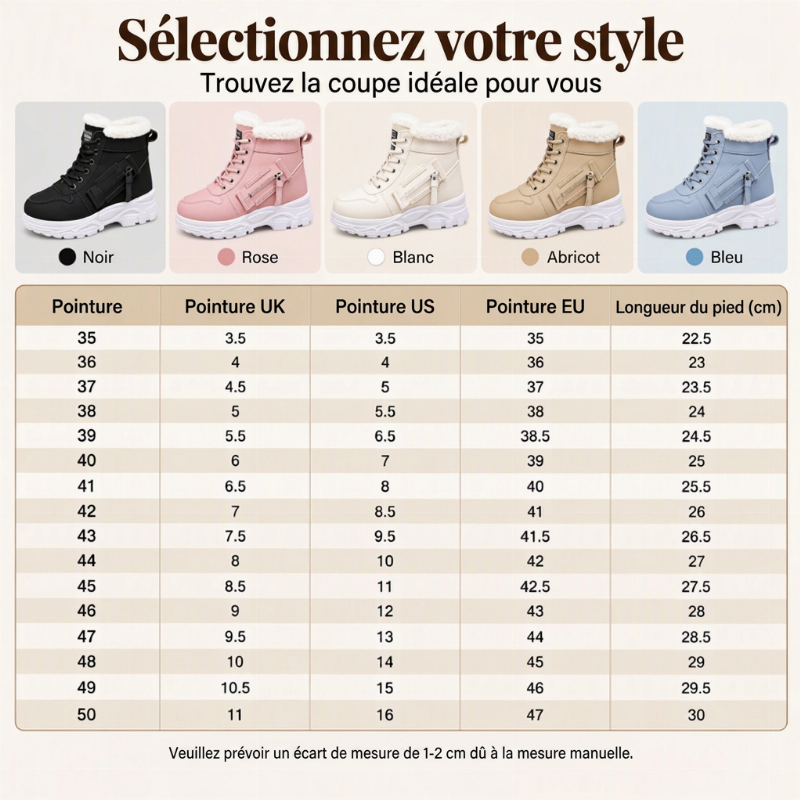👜 -50 % sur toute la mode femme ! ✨Bottines d'hiver chaudes pour femmes, doublure en peluche
