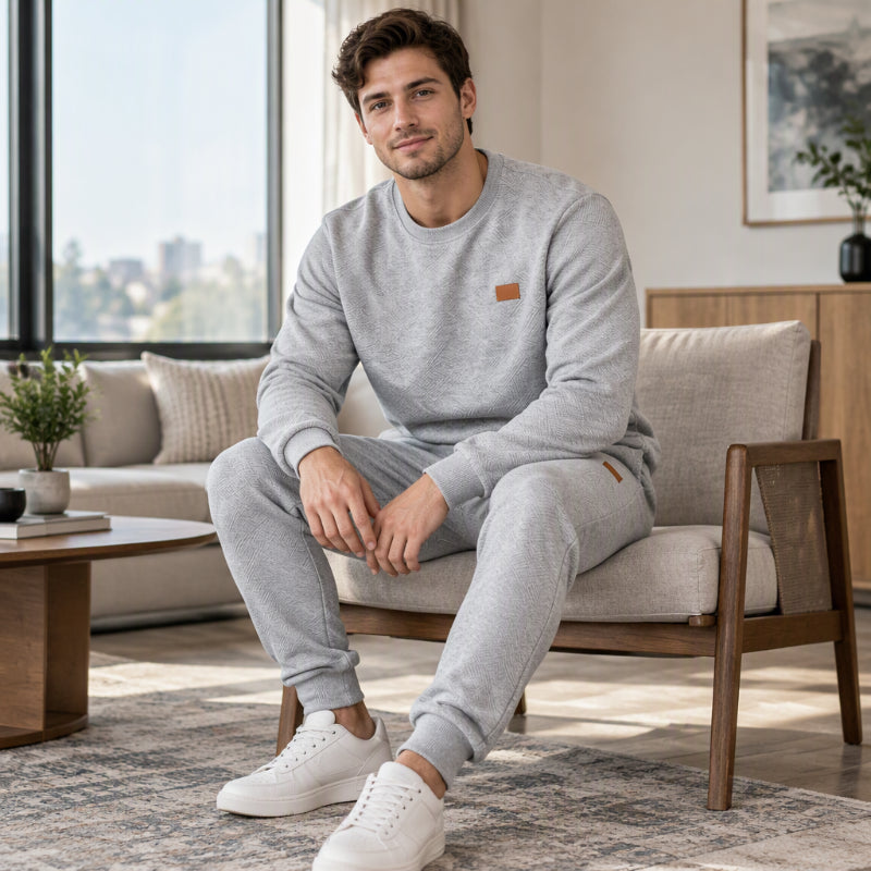 ⏳Liquidation totale⏳Ensemble de sport décontracté pour hommes en jacquard texturé