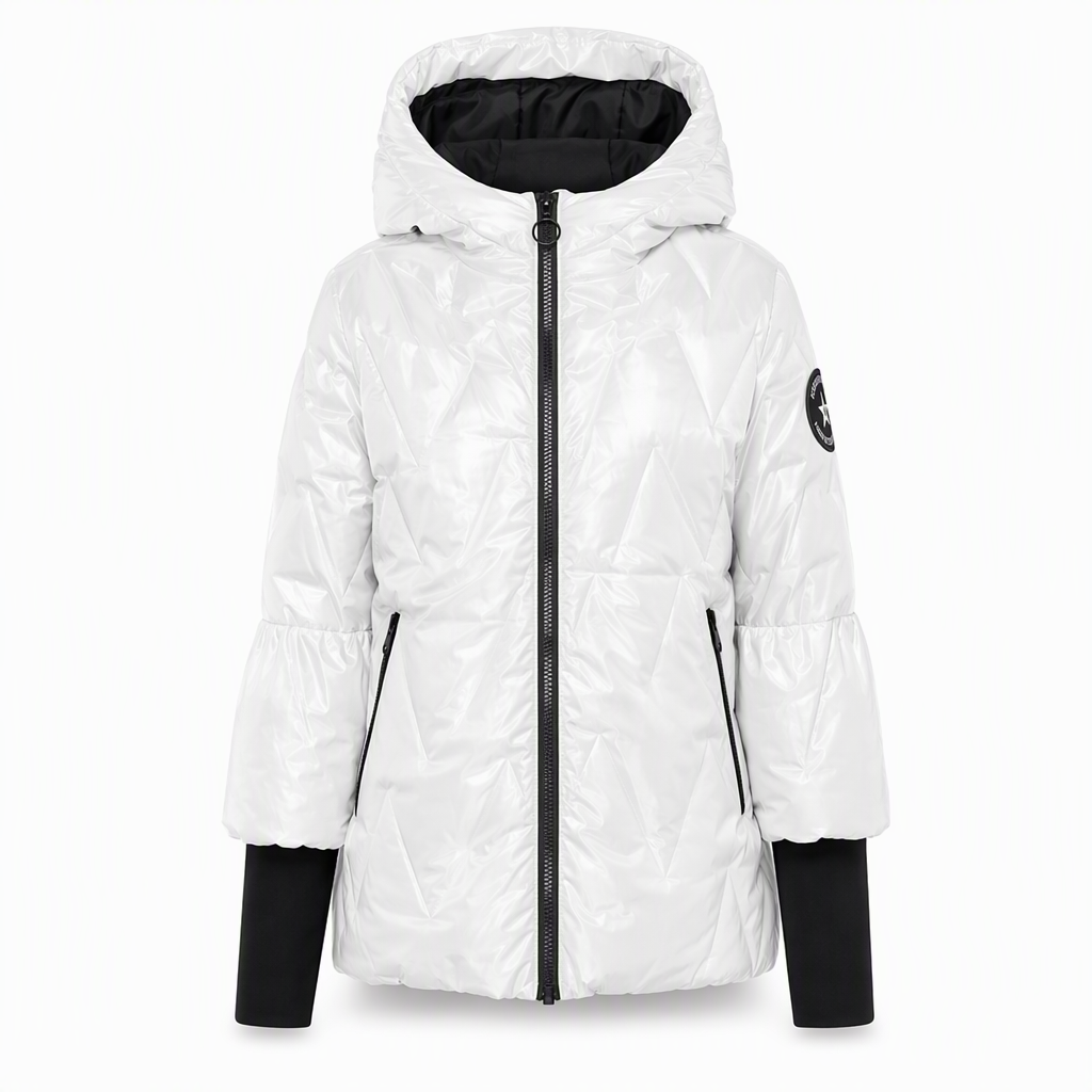 Manteau d'automne-hiver en coton à capuche, coupe ample, patchwork, manches longues pour femmes