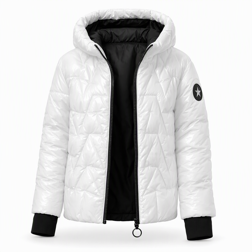 Manteau d'automne-hiver en coton à capuche, coupe ample, patchwork, manches longues pour femmes