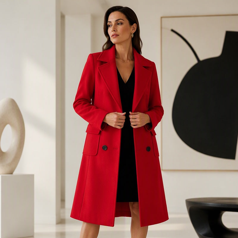 👜 -50 % sur toute la mode femme ! ✨Manteau en laine à double boutonnage pour femmes