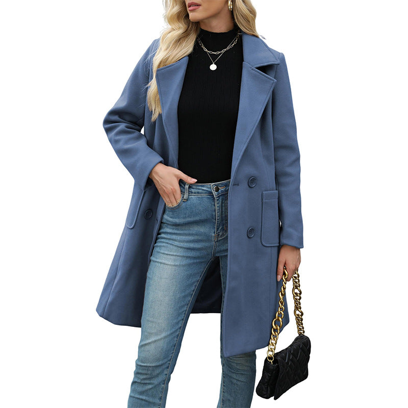 👜 -50 % sur toute la mode femme ! ✨Manteau en laine à double boutonnage pour femmes
