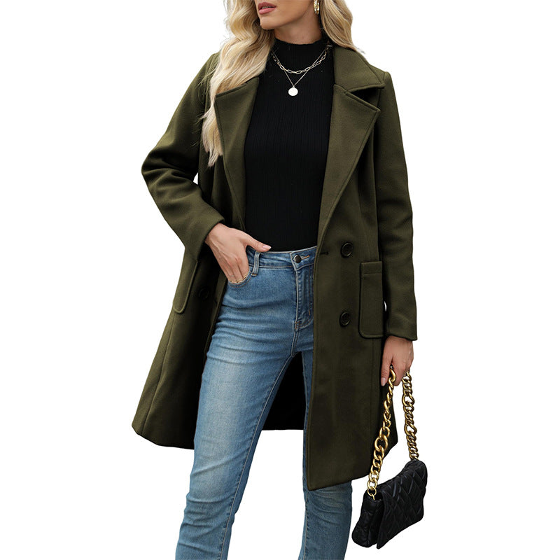 👜 -50 % sur toute la mode femme ! ✨Manteau en laine à double boutonnage pour femmes