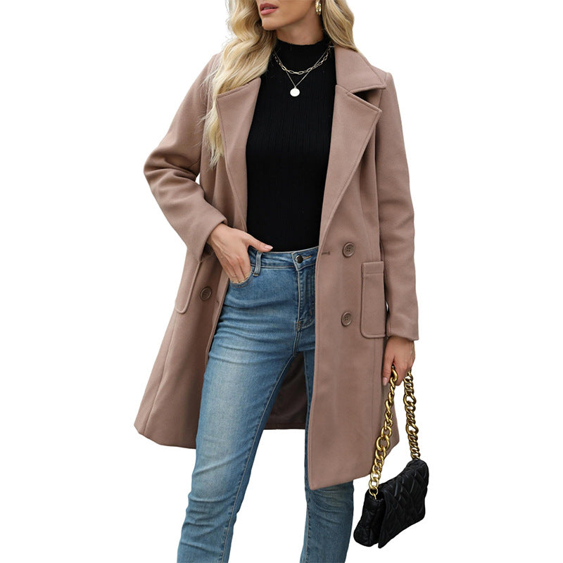 👜 -50 % sur toute la mode femme ! ✨Manteau en laine à double boutonnage pour femmes