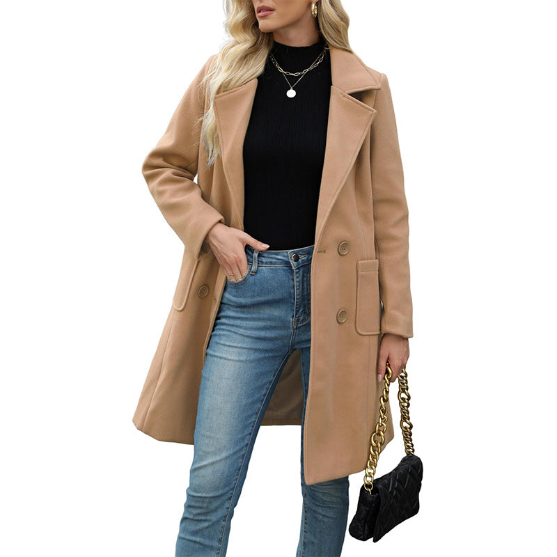 👜 -50 % sur toute la mode femme ! ✨Manteau en laine à double boutonnage pour femmes