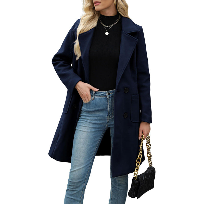 👜 -50 % sur toute la mode femme ! ✨Manteau en laine à double boutonnage pour femmes