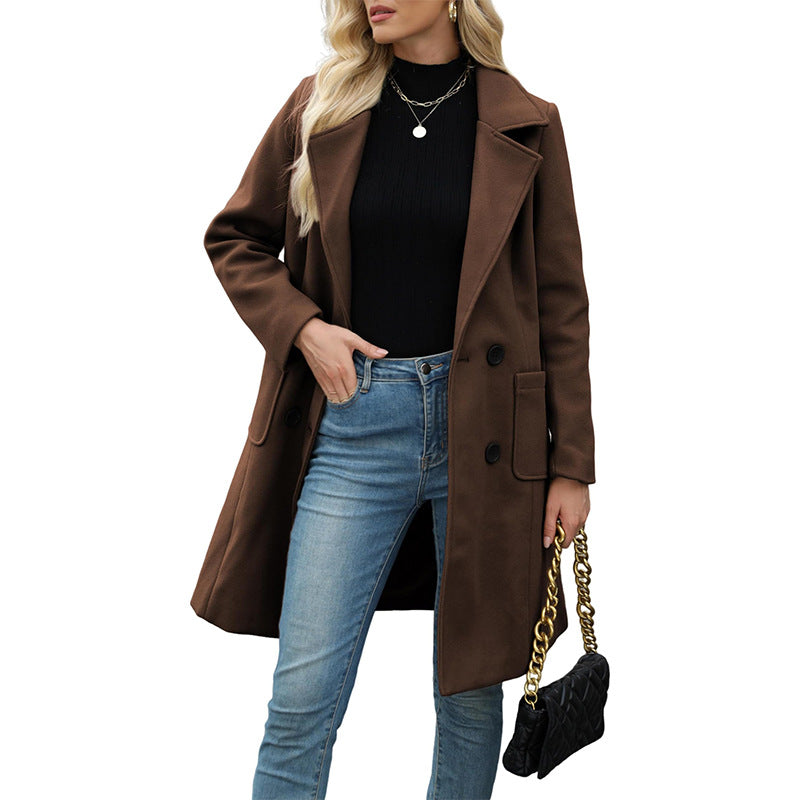👜 -50 % sur toute la mode femme ! ✨Manteau en laine à double boutonnage pour femmes