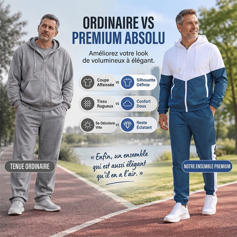 ⏳Liquidation totale⏳Ensemble léger veste et jogging à blocs de couleur pour homme