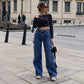 👜 -50 % sur toute la mode femme ! ✨Pantalon cargo en denim stretch taille haute pour femme