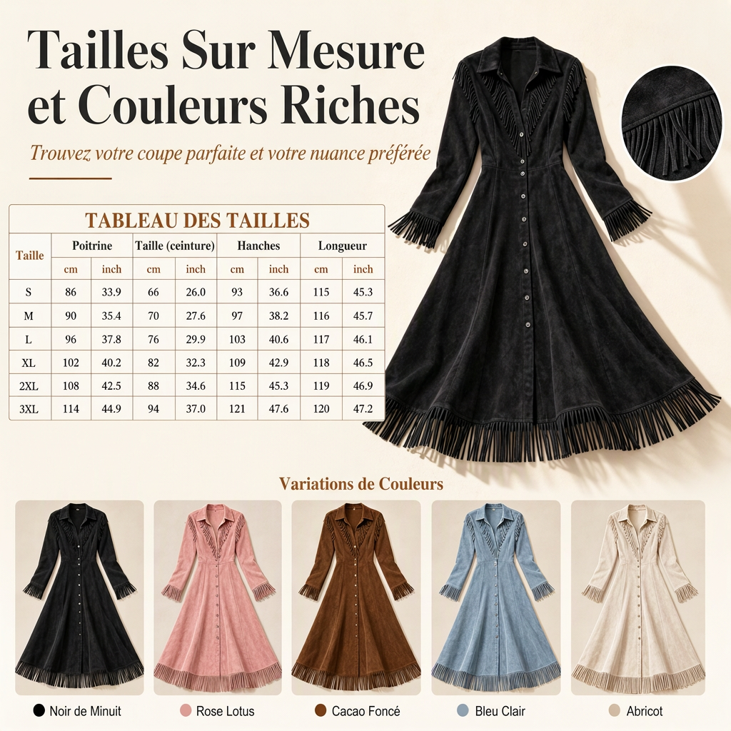 👜 -50 % sur toute la mode femme ! ✨Robe à franges vintage à manches longues pour femmes