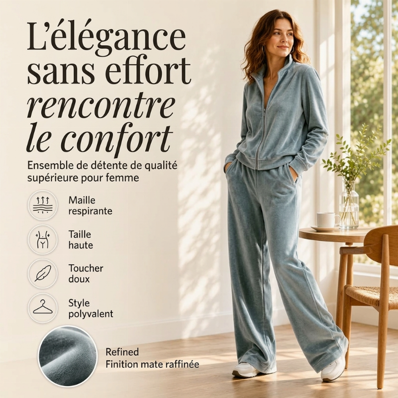 👜 -50 % sur toute la mode femme ! ✨Ensemble blouson zippé et pantalon en similicuir daim pour femme