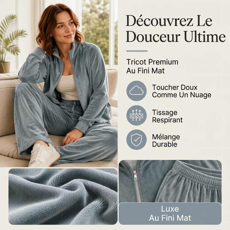 👜 -50 % sur toute la mode femme ! ✨Ensemble blouson zippé et pantalon en similicuir daim pour femme