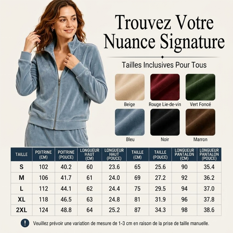 👜 -50 % sur toute la mode femme ! ✨Ensemble blouson zippé et pantalon en similicuir daim pour femme