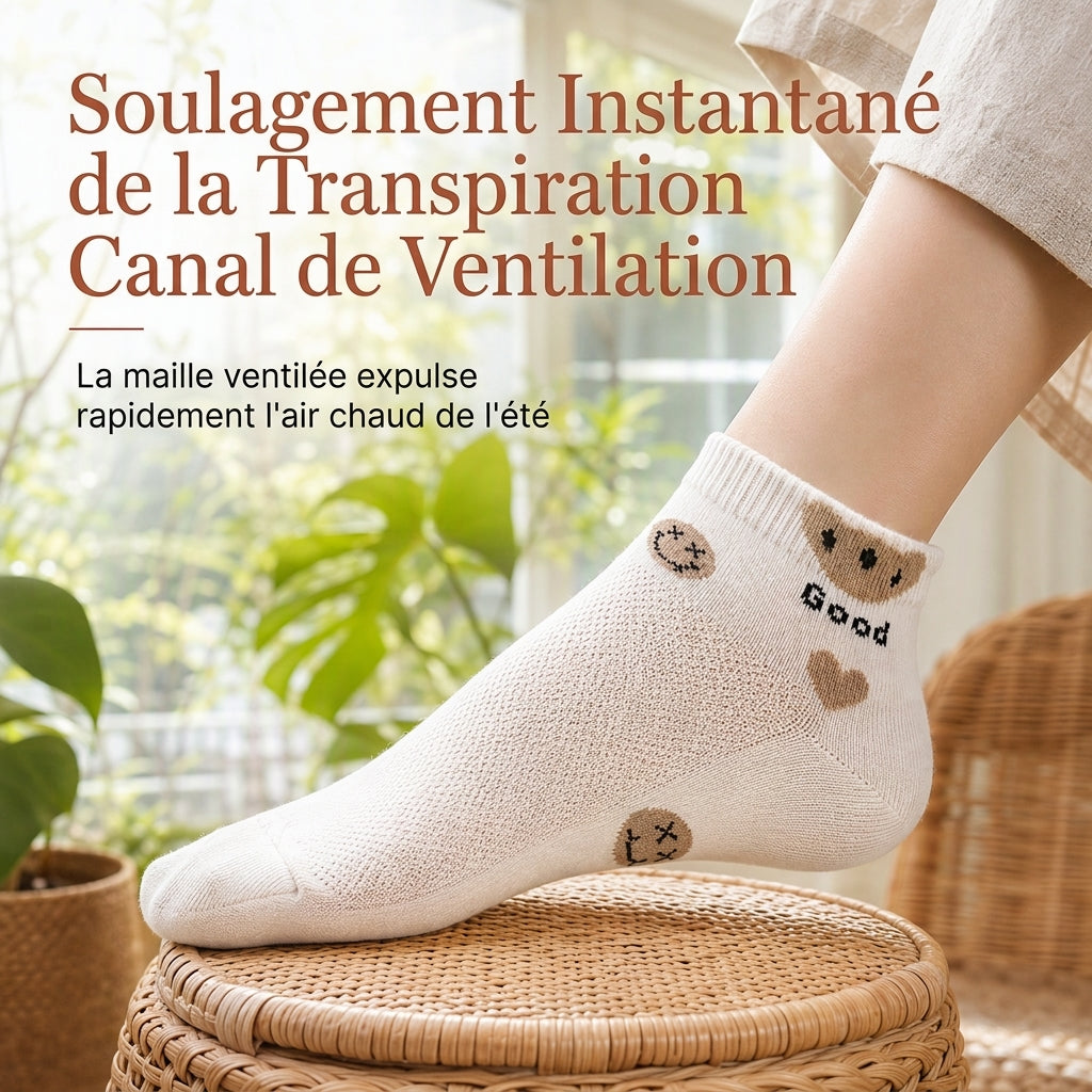 Chaussettes courtes élégantes pour femmes, fines, respirantes et antidérapantes