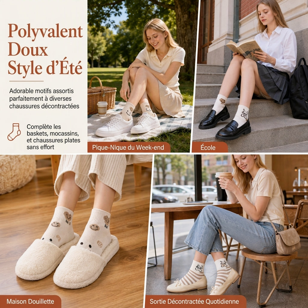 Chaussettes courtes élégantes pour femmes, fines, respirantes et antidérapantes