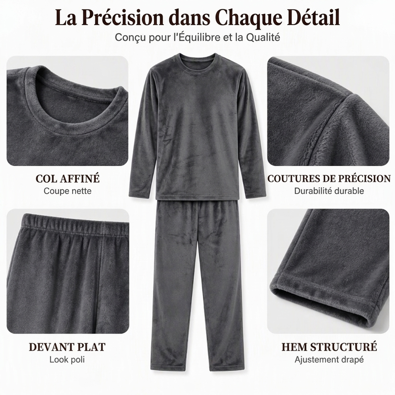 🎁Soldes ! Prix cassés🌍Ensemble Pyjama Velours Thermique Confortable pour Homme