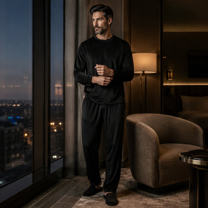 🎁Soldes ! Prix cassés🌍Ensemble Pyjama Velours Thermique Confortable pour Homme
