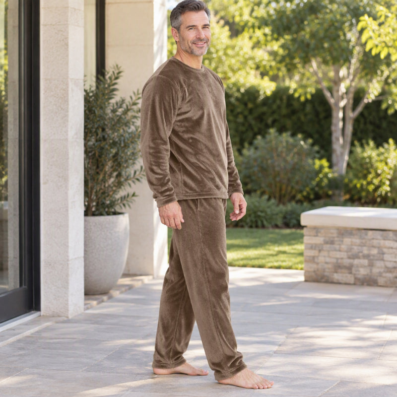🎁Soldes ! Prix cassés🌍Ensemble Pyjama Velours Thermique Confortable pour Homme