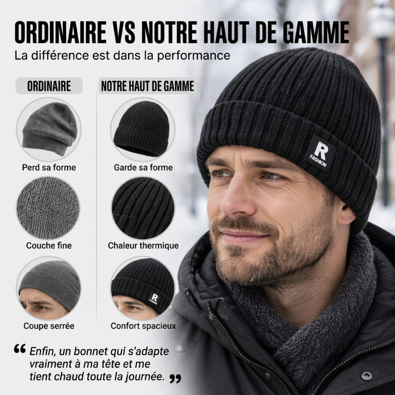 ⏳Liquidation totale⏳Bonnet chaud en maille slouchy pour homme