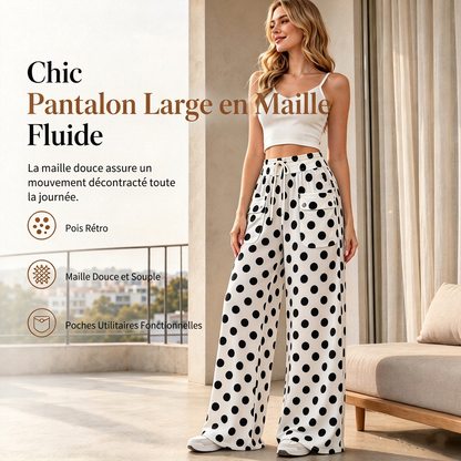 👜 -50 % sur toute la mode femme ! ✨Pantalon large à pois décontracté pour femme