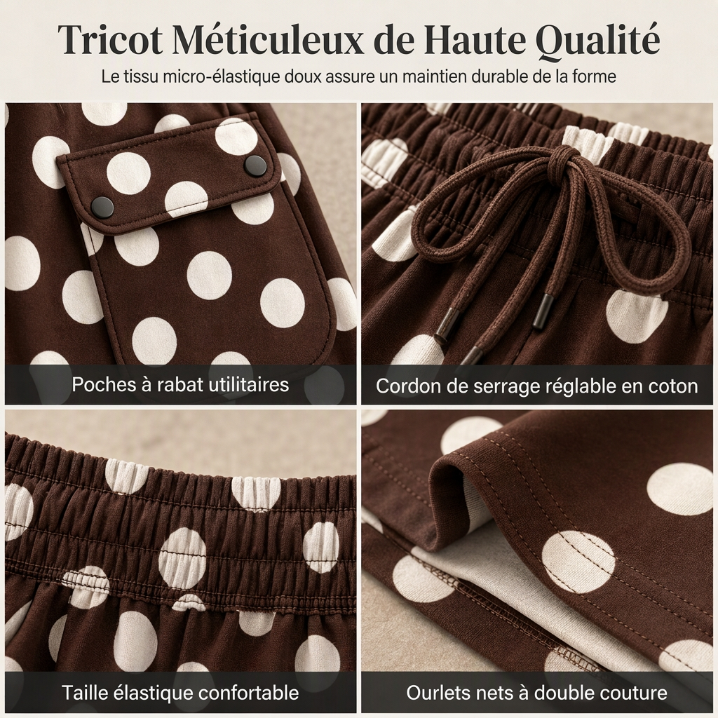 👜 -50 % sur toute la mode femme ! ✨Pantalon large à pois décontracté pour femme