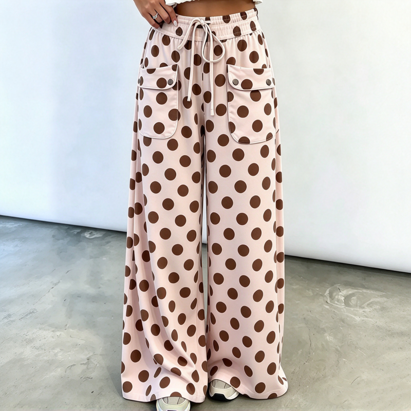 👜 -50 % sur toute la mode femme ! ✨Pantalon large à pois décontracté pour femme