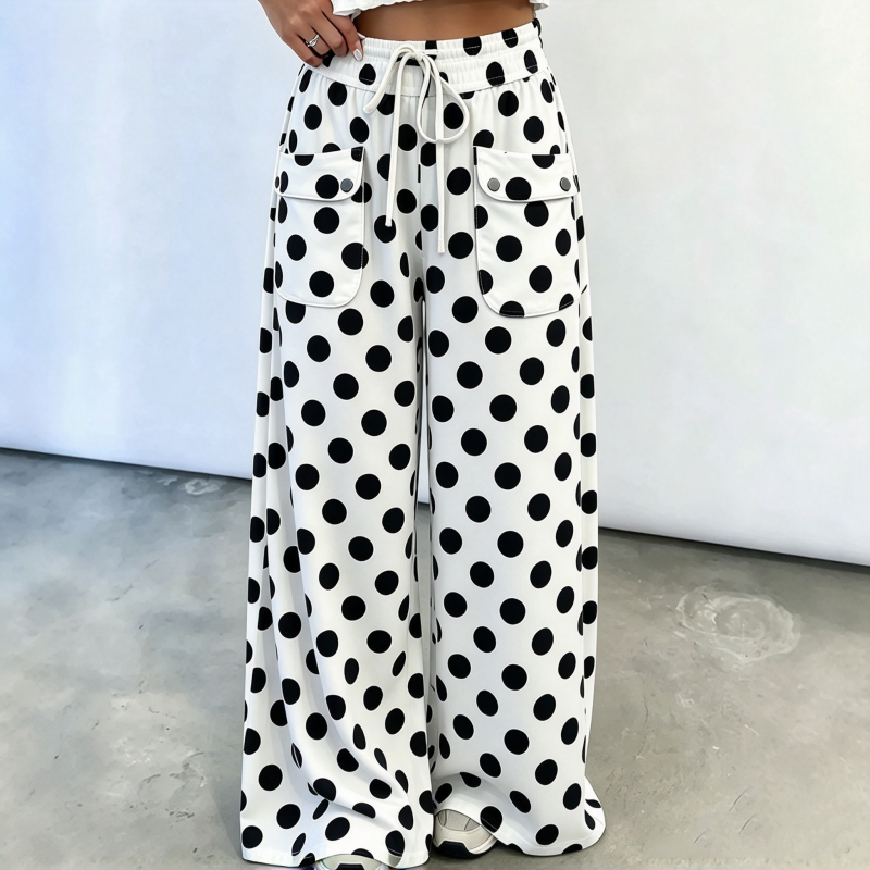 👜 -50 % sur toute la mode femme ! ✨Pantalon large à pois décontracté pour femme