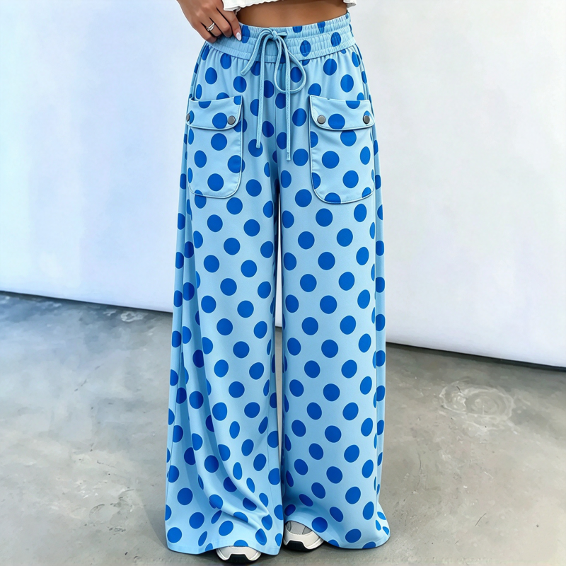 👜 -50 % sur toute la mode femme ! ✨Pantalon large à pois décontracté pour femme