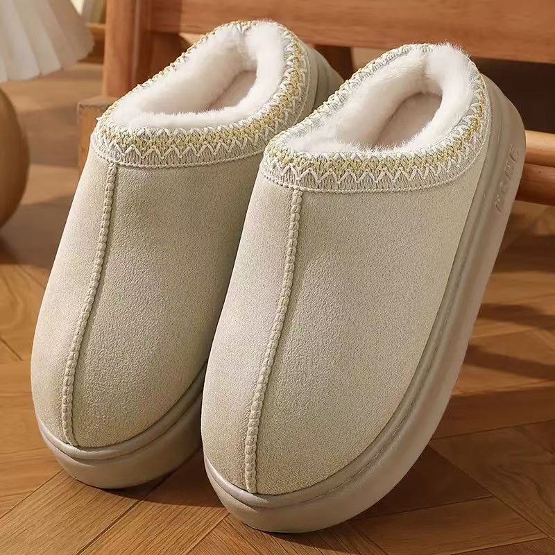 Chaussons maison pour femme à semelle épaisse et doublure pelucheuse