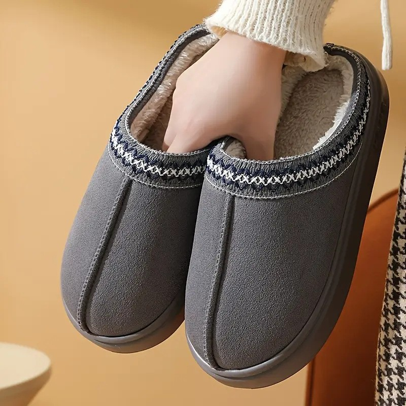 Chaussons maison pour femme à semelle épaisse et doublure pelucheuse
