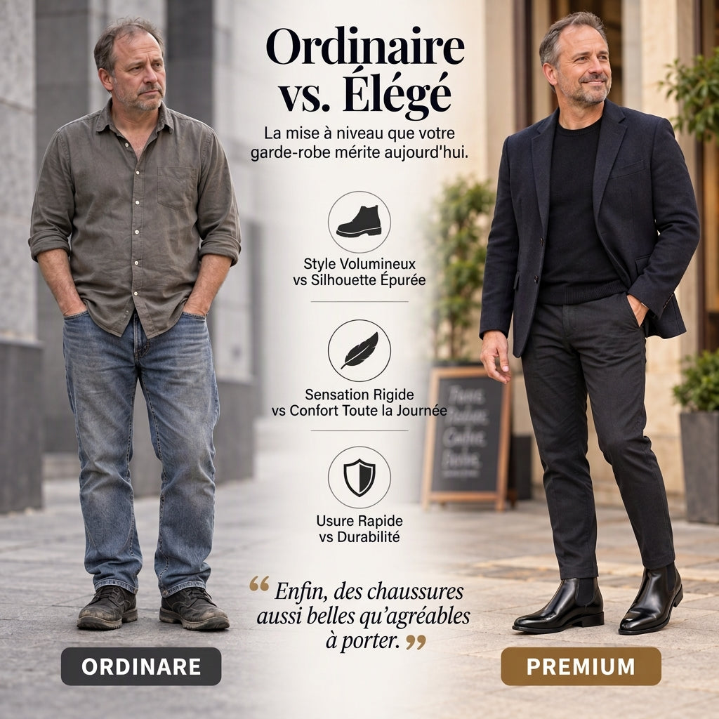 👜 -50 % sur toute la mode femme ! ✨Bottines Chelsea en cuir PU pour hommes