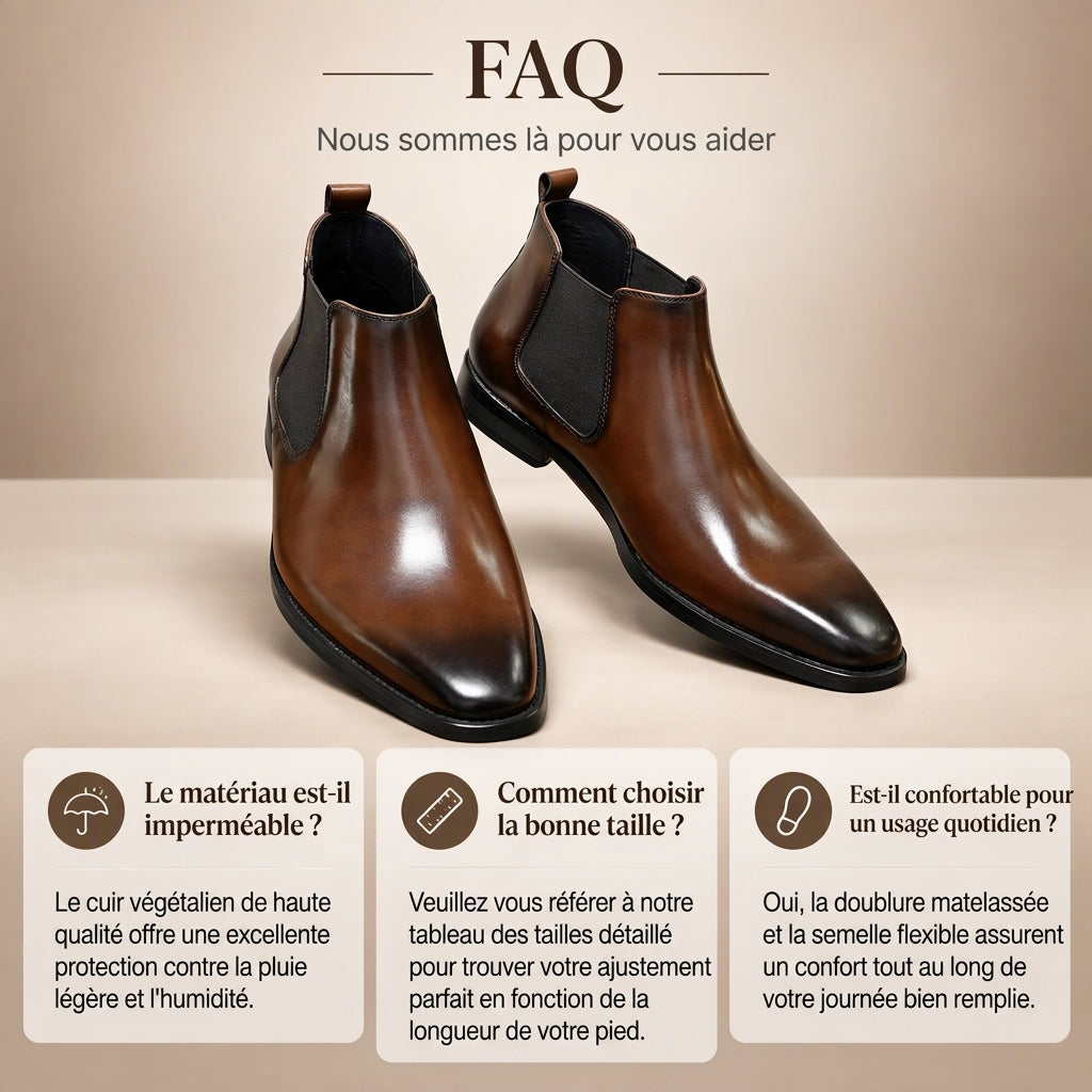 👜 -50 % sur toute la mode femme ! ✨Bottines Chelsea en cuir PU pour hommes