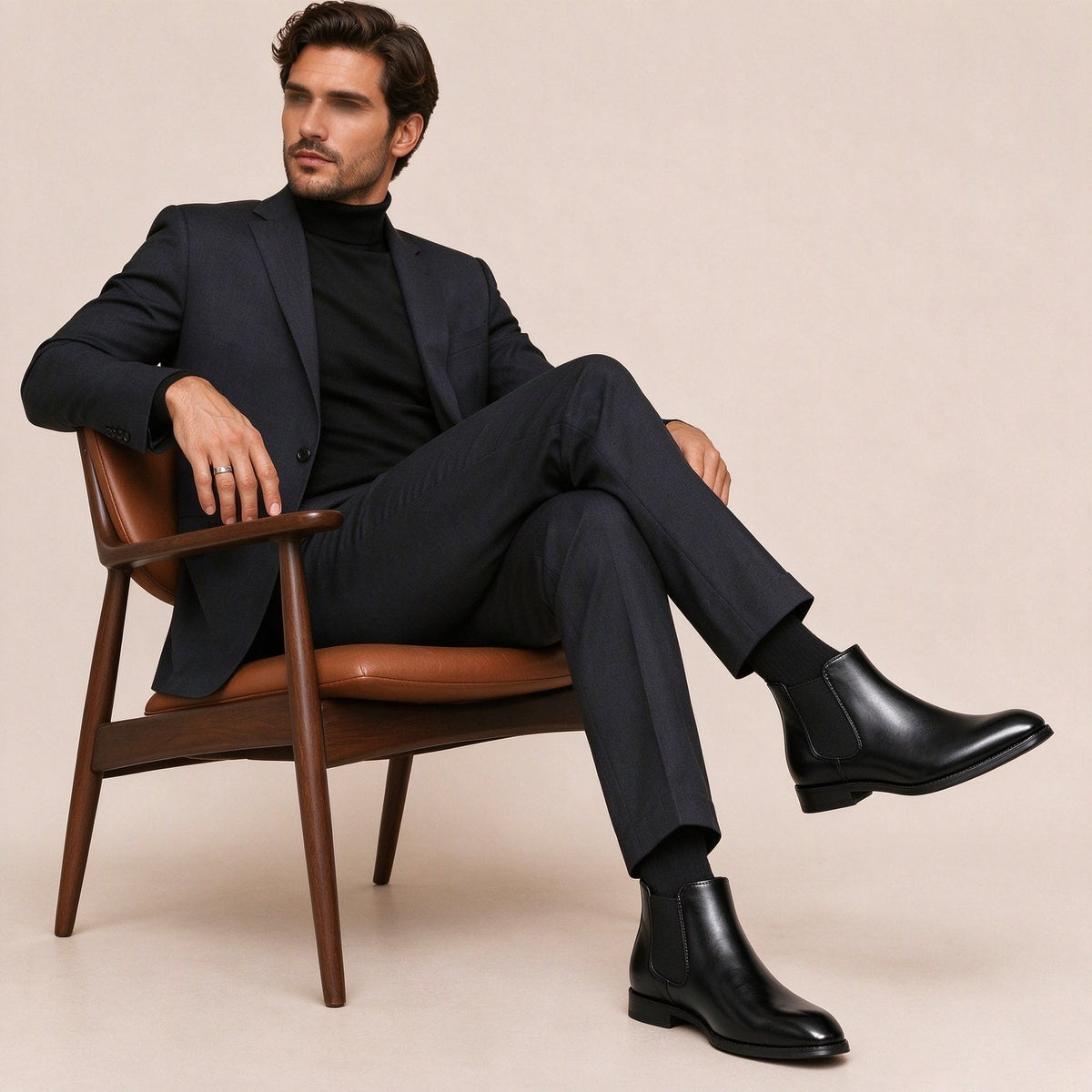 👜 -50 % sur toute la mode femme ! ✨Bottines Chelsea en cuir PU pour hommes