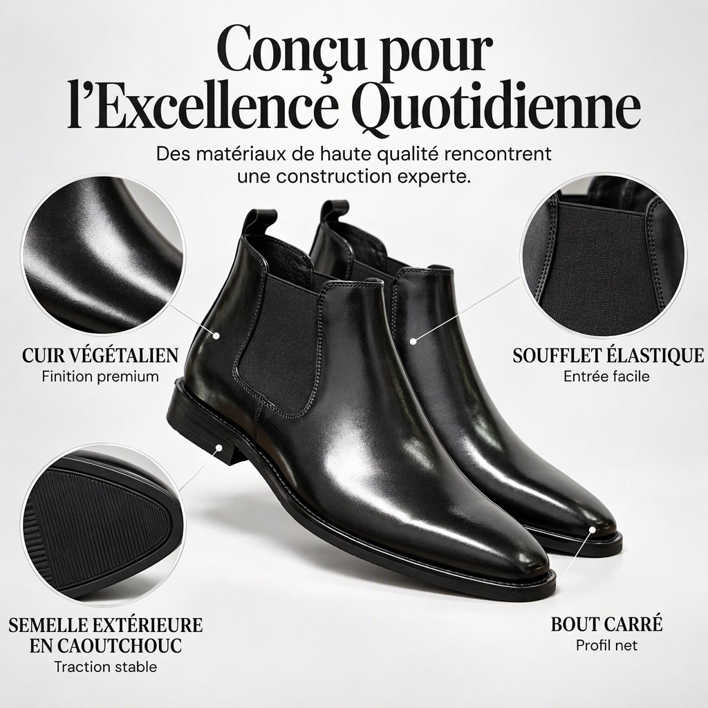 👜 -50 % sur toute la mode femme ! ✨Bottines Chelsea en cuir PU pour hommes
