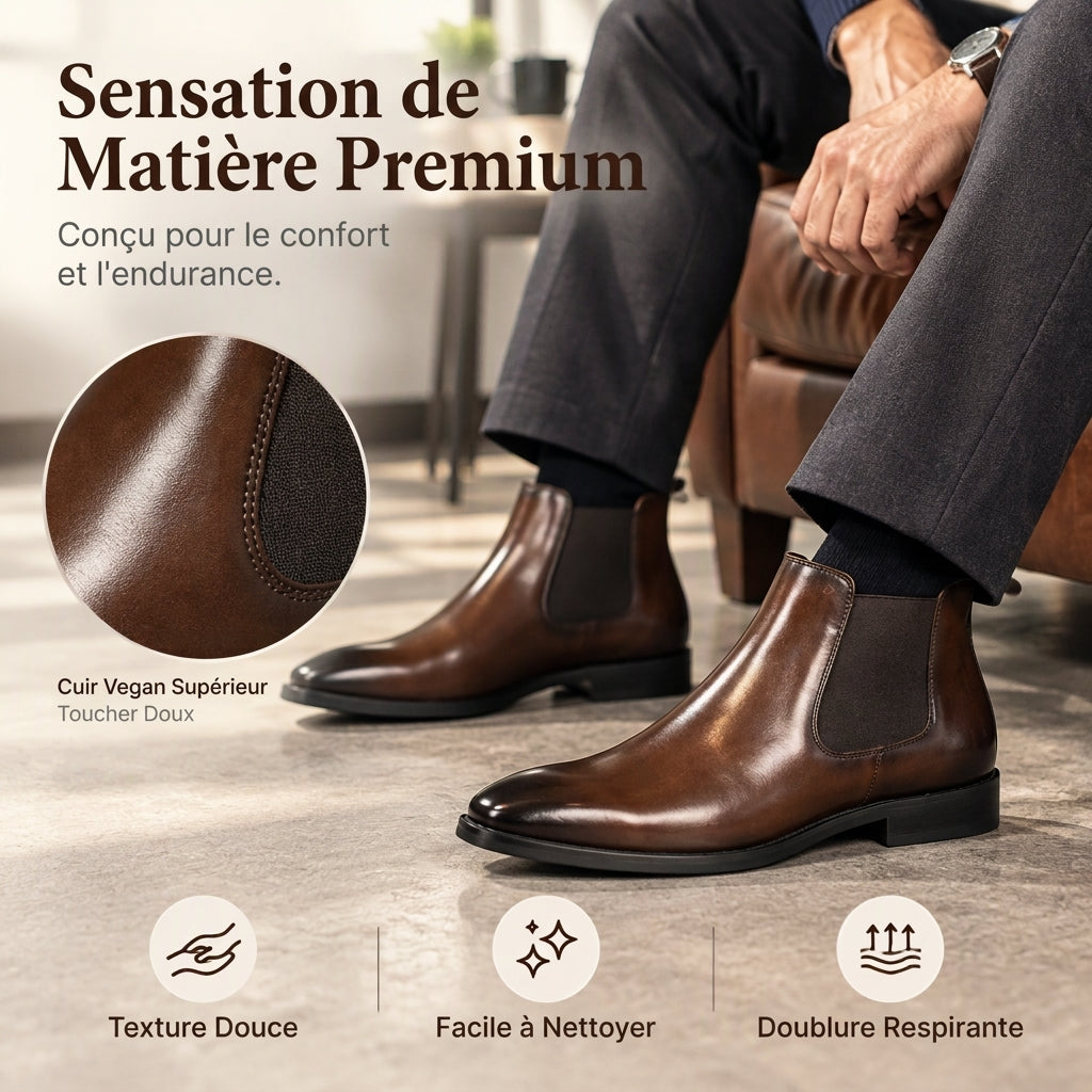 👜 -50 % sur toute la mode femme ! ✨Bottines Chelsea en cuir PU pour hommes