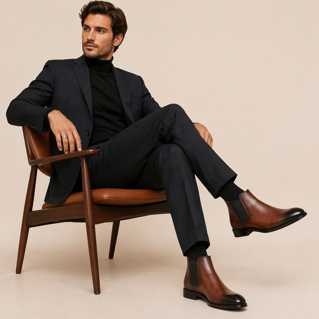 👜 -50 % sur toute la mode femme ! ✨Bottines Chelsea en cuir PU pour hommes