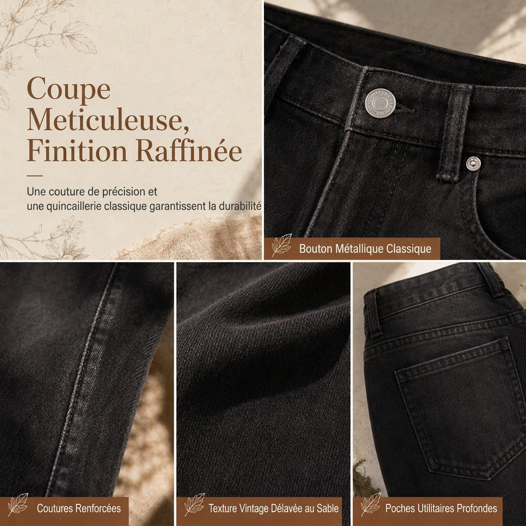 👜 -50 % sur toute la mode femme ! ✨Jeans en denim à coupe ample et jambe droite pour femmes