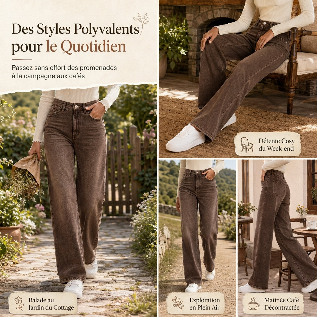 👜 -50 % sur toute la mode femme ! ✨Jeans en denim à coupe ample et jambe droite pour femmes