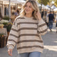 👜 -50 % sur toute la mode femme ! ✨Haut rayé décontracté à col rond pour femme