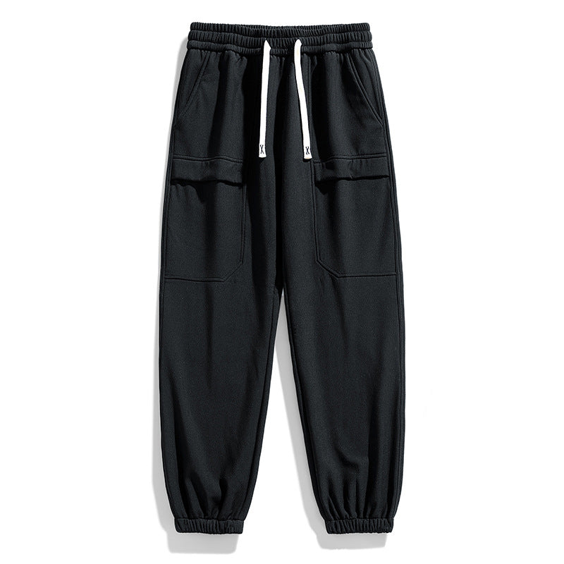 Pantalon cargo déperlant pour homme, doublure en peluche