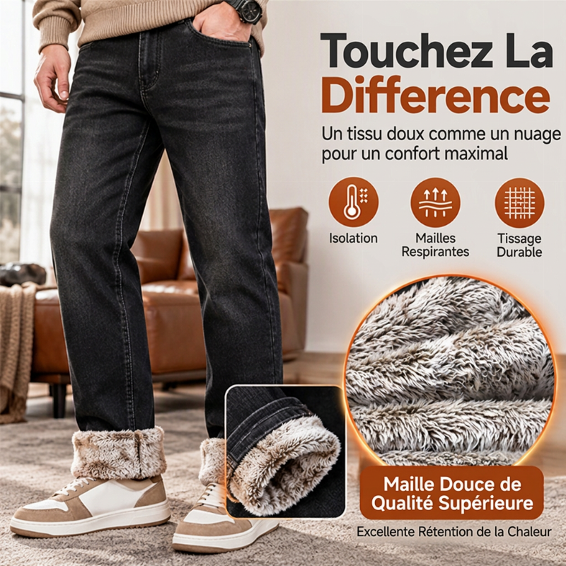 👜 -50 % sur toute la mode femme ! ✨Jeans stretch pour hommes avec doublure en peluche épaisse