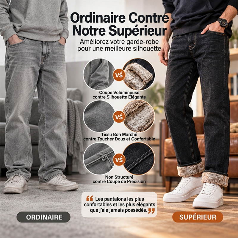 👜 -50 % sur toute la mode femme ! ✨Jeans stretch pour hommes avec doublure en peluche épaisse