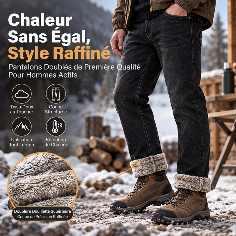 👜 -50 % sur toute la mode femme ! ✨Jeans stretch pour hommes avec doublure en peluche épaisse