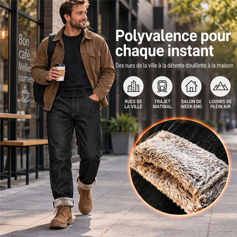 👜 -50 % sur toute la mode femme ! ✨Jeans stretch pour hommes avec doublure en peluche épaisse