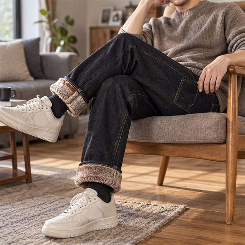 👜 -50 % sur toute la mode femme ! ✨Jeans stretch pour hommes avec doublure en peluche épaisse