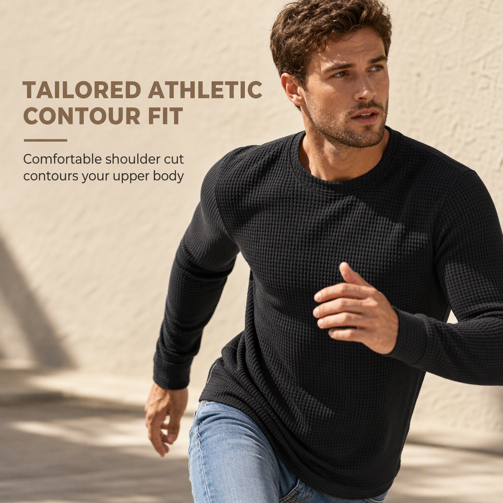 👜 -50 % sur toute la mode femme ! ✨Men's Casual Slim Fit Crew Neck Long Sleeve Sweatshirt
